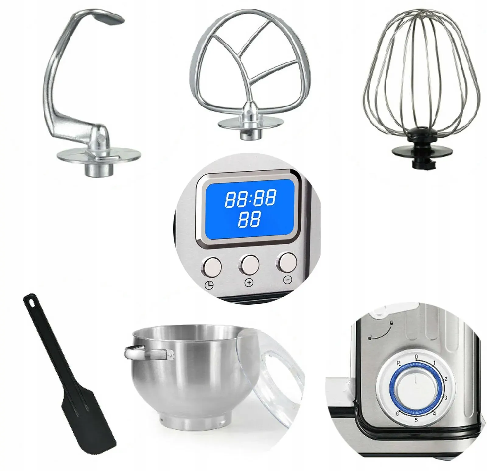 Black and White SC 315 D Stand mixer, 1300 Watt, 5.7 Liters   Silver