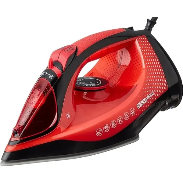 Black & White Steam Iron SI 2300, Unpaste Base, 10 Sec To Heat, Cleaning While Ironing, Heat Control, 2200 Watt, Black (International Warranty)