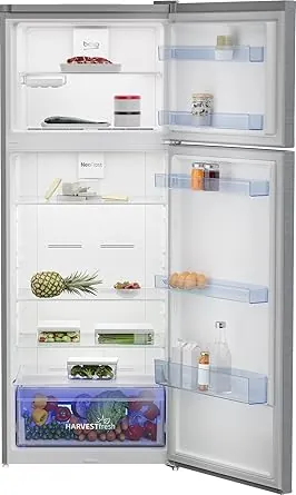 Beko RDNE448M20 B No Frost 2 Door Stainless Steel Refrigerator 408 Liters   Silver