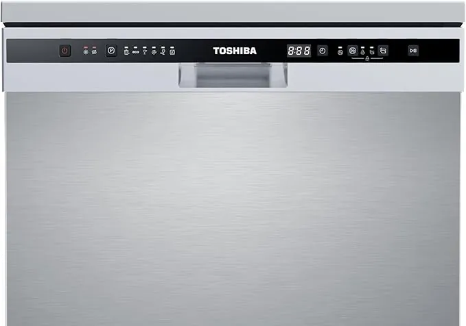 TOSHIBA Dishwasher   Dw 13F8Af(Ss) Eg  Silver Sts Door   6 Programs   Free Standing, Auto Open Dry, Noise Level 47 Db(A), Half Load, Led Interior Light Silver 13Place Set