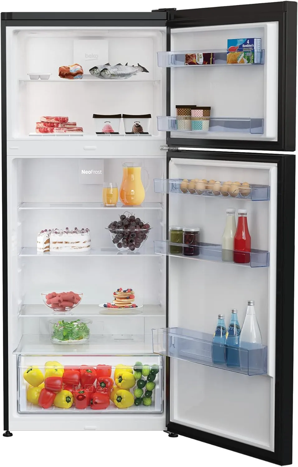 Beko No Frost Refrigerator, 367 Liters, Black  RDNE430K12B