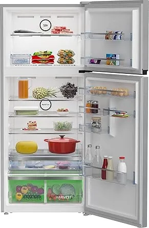 Beko NeoFrost Top Freezer Refrigerator   406 Liters   ProSmart Inverter Motor   Harvest Fresh Technology   Dairy Compartment   Digital Touch Control Tact Display   RDNE455M20 BIDS