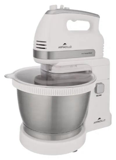 Armadillo mixer, 500 watt, 5 speed, 3.5 liter bowl, White
