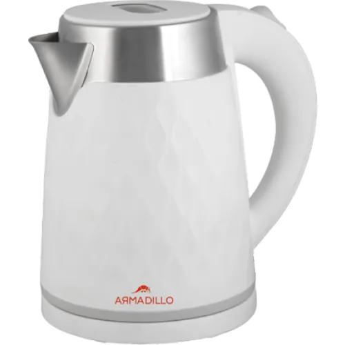 Armadillo double kettle (plastic   stainless steel interior) 1.7 liters, 1500 watts, white