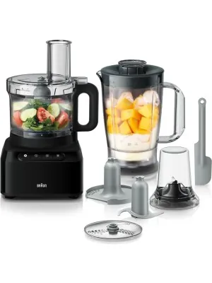 Braun JB0115WH Blender 2 in 1, 500W, 1.75L, 2 Speeds, Pulse Function, 4 Blades System, White Green