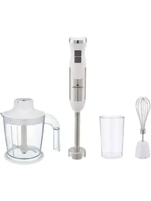 Armadillo Hand Blender, 1000 Watt, 600 ml, with Egg Beater and Chopper, White, ARM SDA HBLDG WH 005