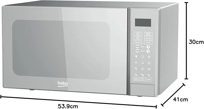 Beko 900W Digital Microwave with Grill, 30 Liter Capacity, Control, Silver