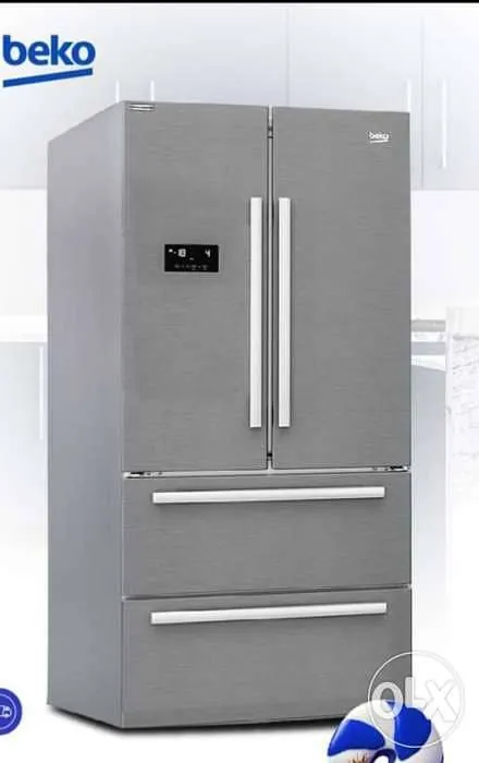 Beko gne60500x no frost stainless steel refrigerator with digital touch screen, 2 doors and 2 drawers, 539 liters   silver