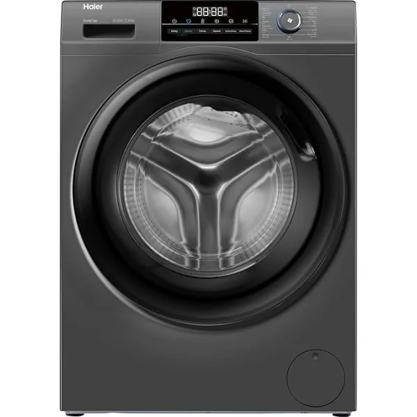 Haier 8 KG Front Loading Washing Machine, 525 mm Super Drum, BLDC Inverter Motor, Laser Welding, Steam, Silver, HW80 BP14929AS6