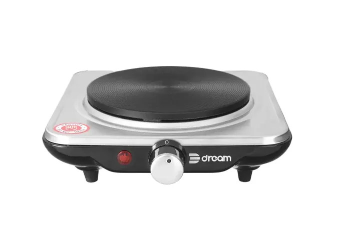 Dream DR 10201 Electric Hob, 1 Burner, 1000 Watt   Silver Black