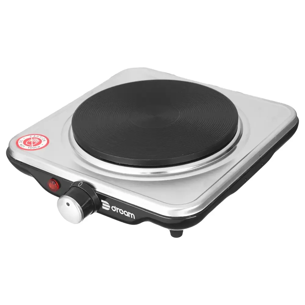 Dream DR 10201 Electric Hob, 1 Burner, 1000 Watt   Silver Black